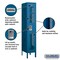 Salsbury Industries 1 Tier Vented Locker, 12"Wx66"Hx15"D, 1 Door, Blue, Unassembled 71155BL-U - alternate 3